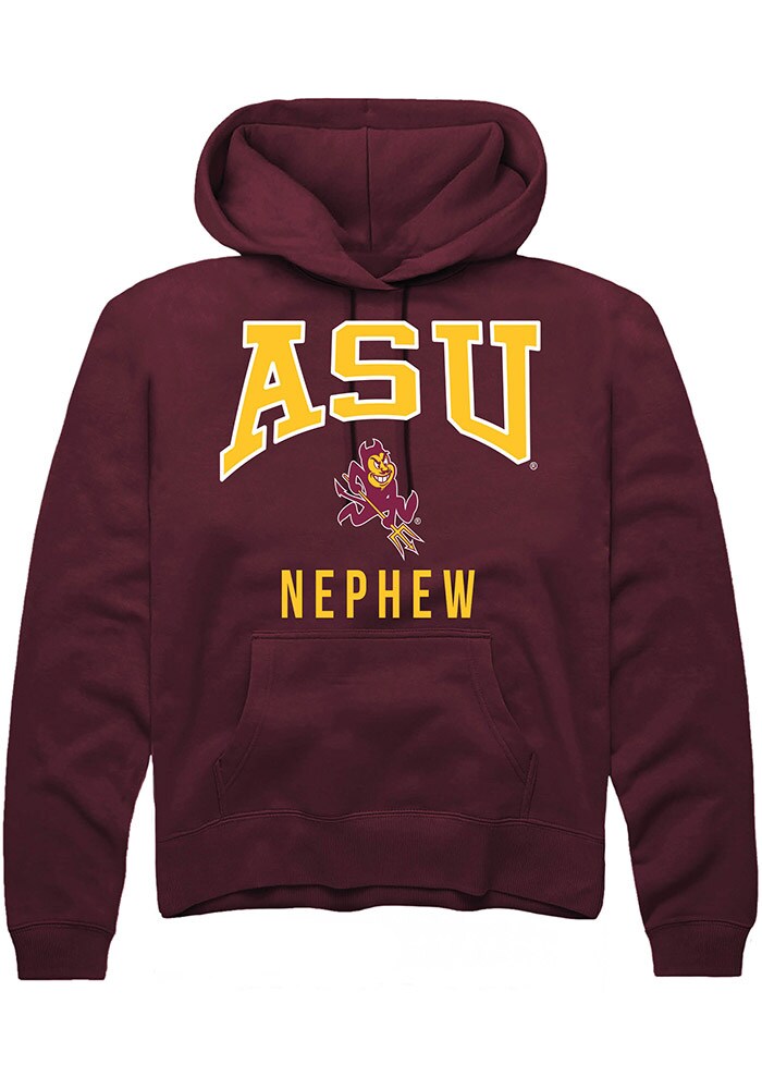 Arizona State Sun Devils Mens Maroon Nephew Long Sleeve Hoodie