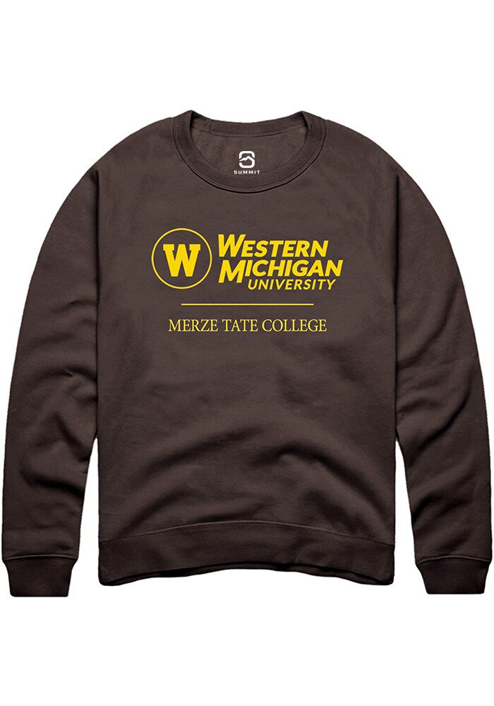 Western Michigan Broncos Mens Brown Merze Tate College Logo Long Sleeve Crew Sweatshirt