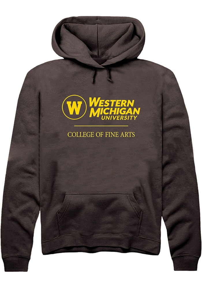Western Michigan Broncos Mens Brown College of Fine Arts Logo Long Sleeve Hoodie