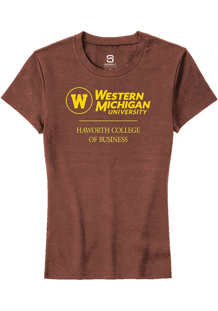 Western Michigan Broncos Womens Brown Haworth College of Business Short Sleeve T-Shirt