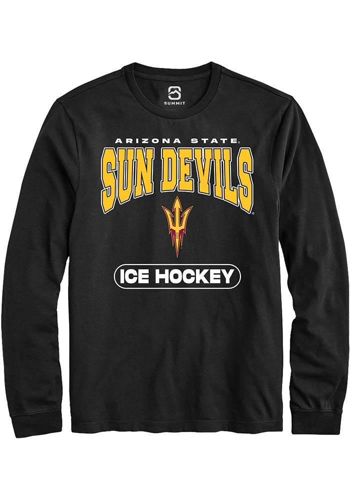 Arizona State Sun Devils Black Ice Hockey Long Sleeve T-Shirt