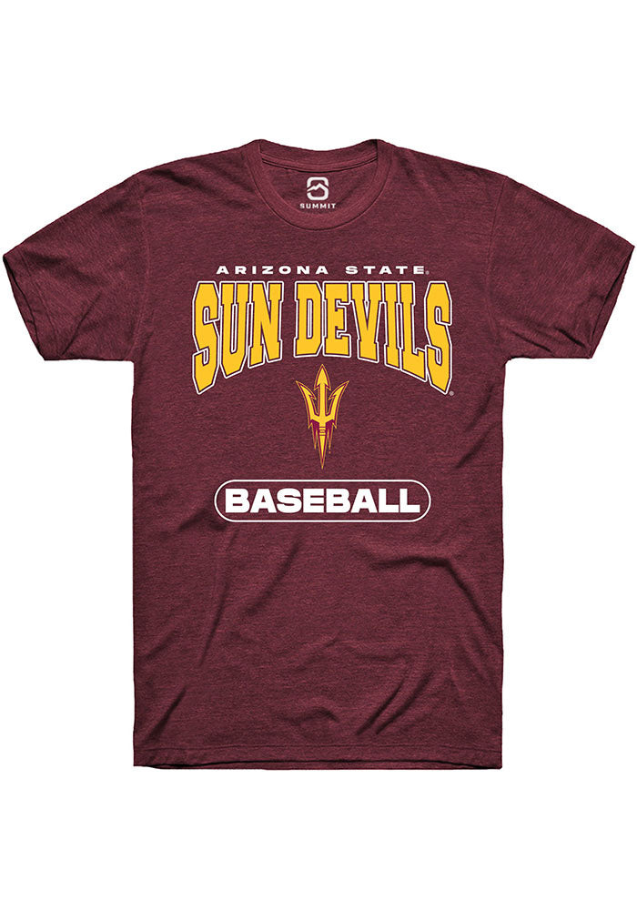 Arizona State Sun Devils Maroon Baseball Short Sleeve T-Shirt