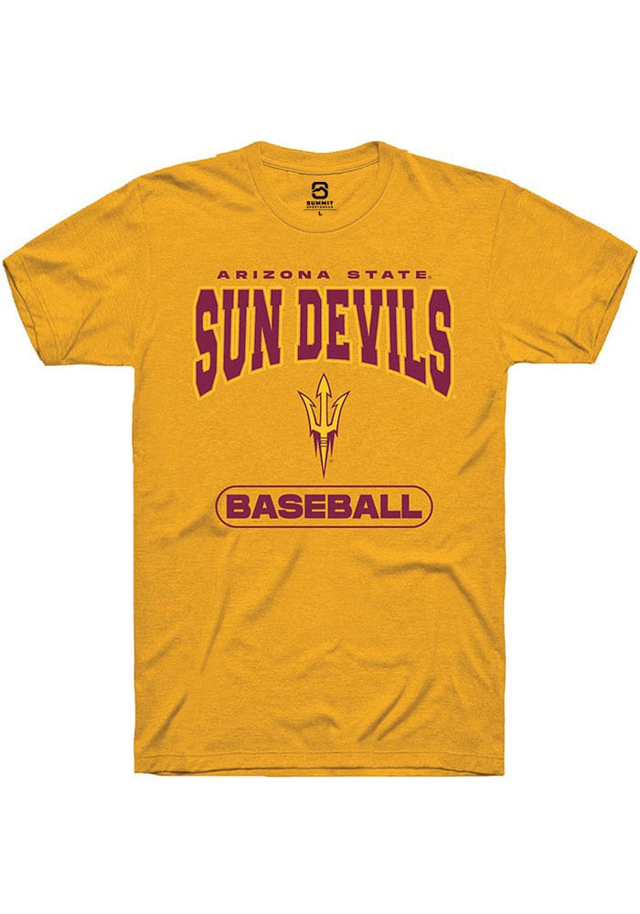 Arizona State Sun Devils Gold Baseball Short Sleeve T-Shirt