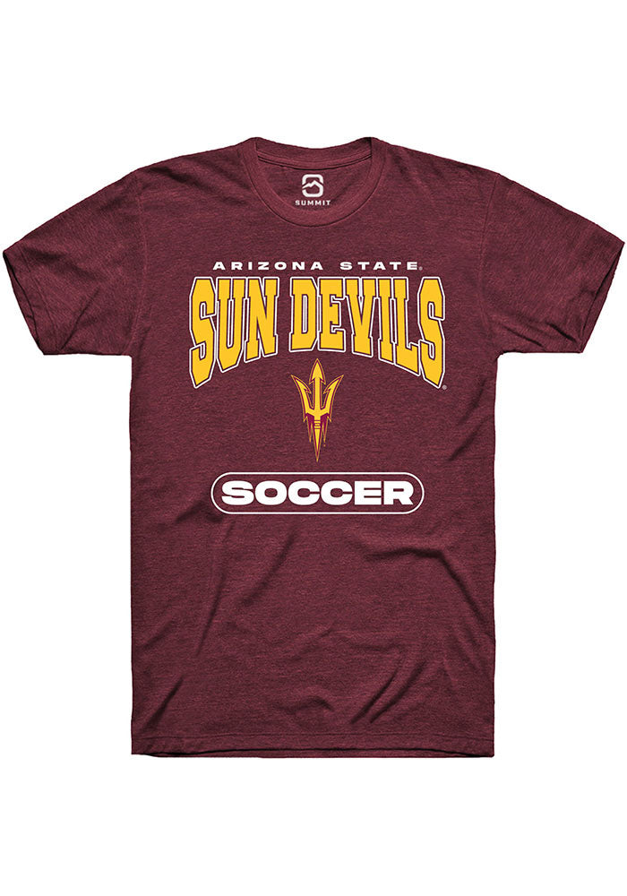 Arizona State Sun Devils Maroon Soccer Short Sleeve T-Shirt
