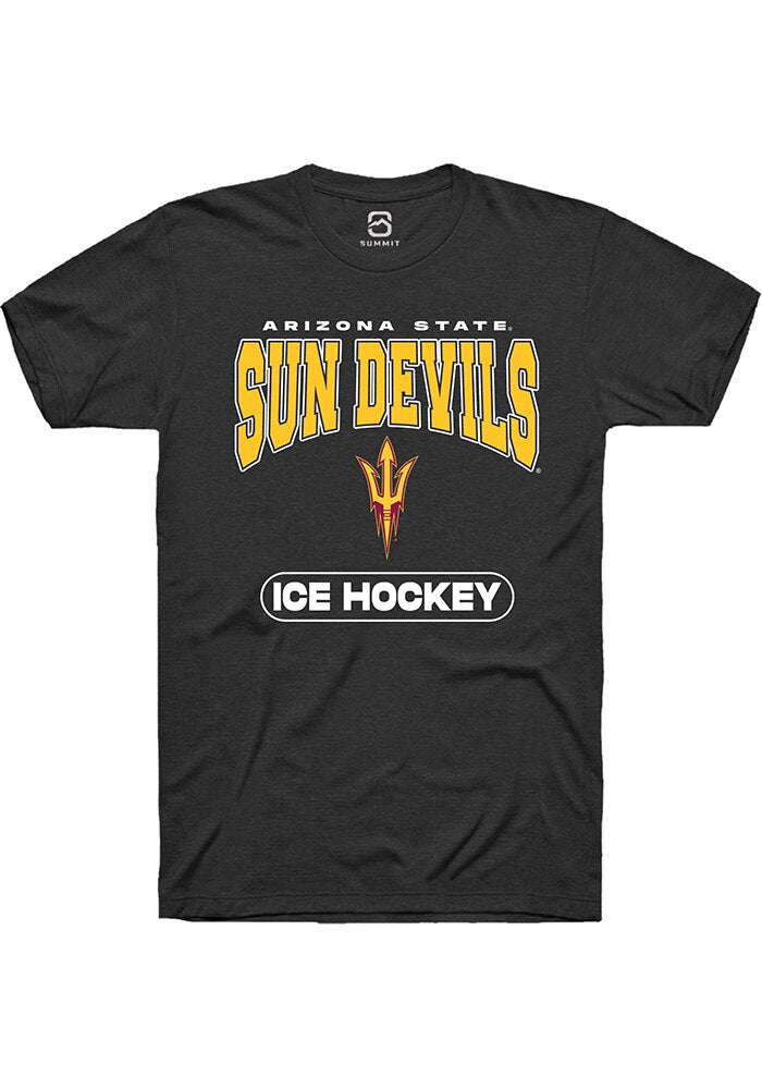 Arizona State Sun Devils Black Ice Hockey Short Sleeve T-Shirt