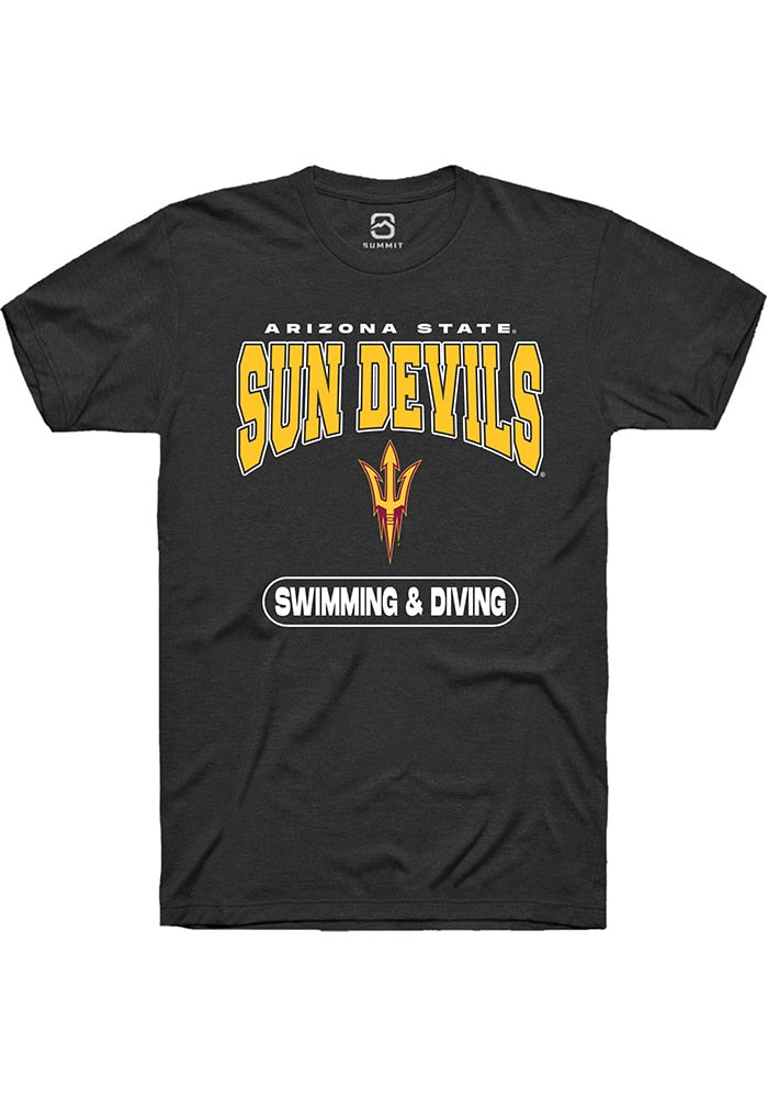 Arizona State Sun Devils Black Swimming and Diving Short Sleeve T-Shirt