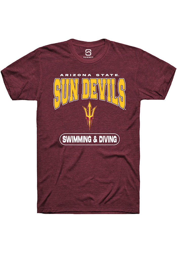 Arizona State Sun Devils Maroon Swimming and Diving Short Sleeve T-Shirt