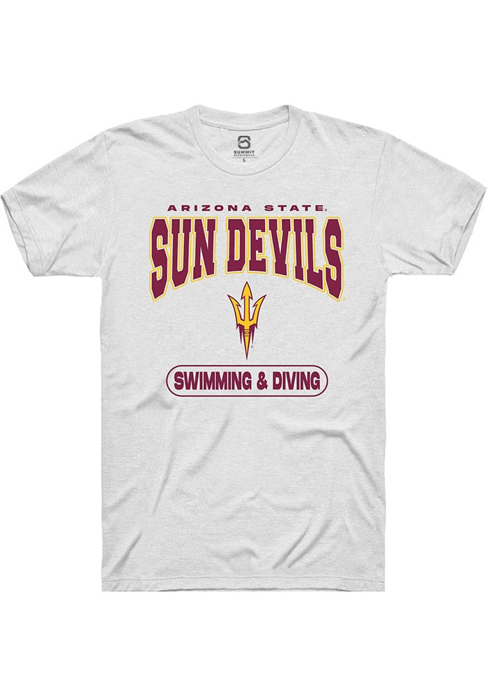 Arizona State Sun Devils White Swimming and Diving Short Sleeve T-Shirt