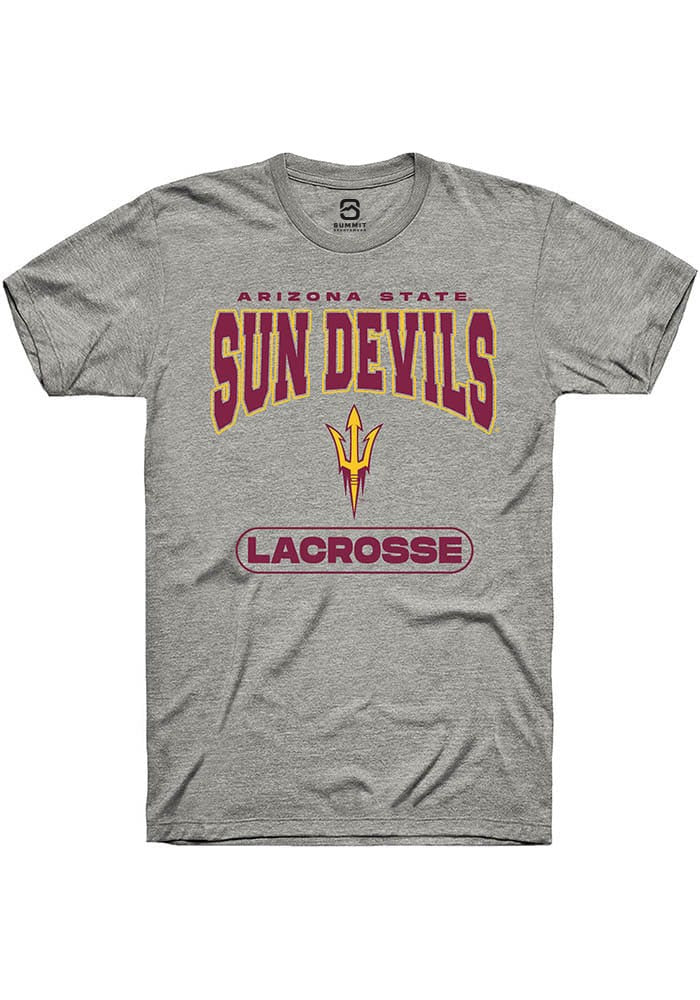 Arizona State Sun Devils Grey Lacrosse Short Sleeve T-Shirt