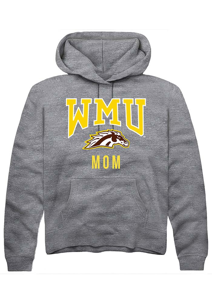 Western Michigan Broncos Mens Grey Mom Long Sleeve Hoodie
