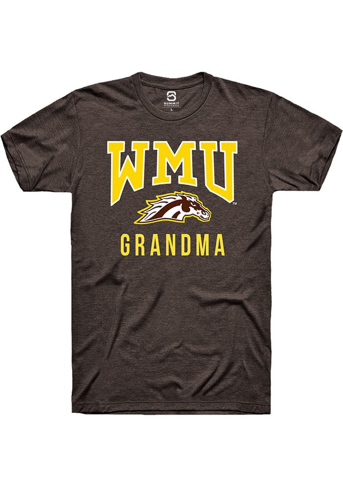 Western Michigan Broncos Brown Grandma Logo Short Sleeve T-Shirt