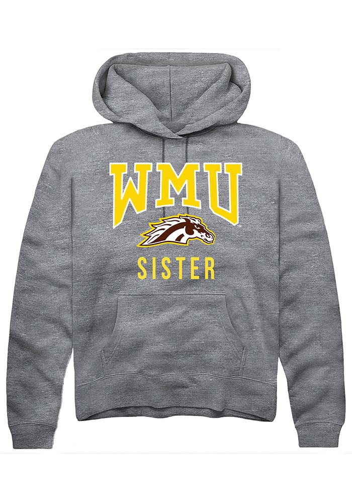 Western Michigan Broncos Mens Grey Sister Long Sleeve Hoodie