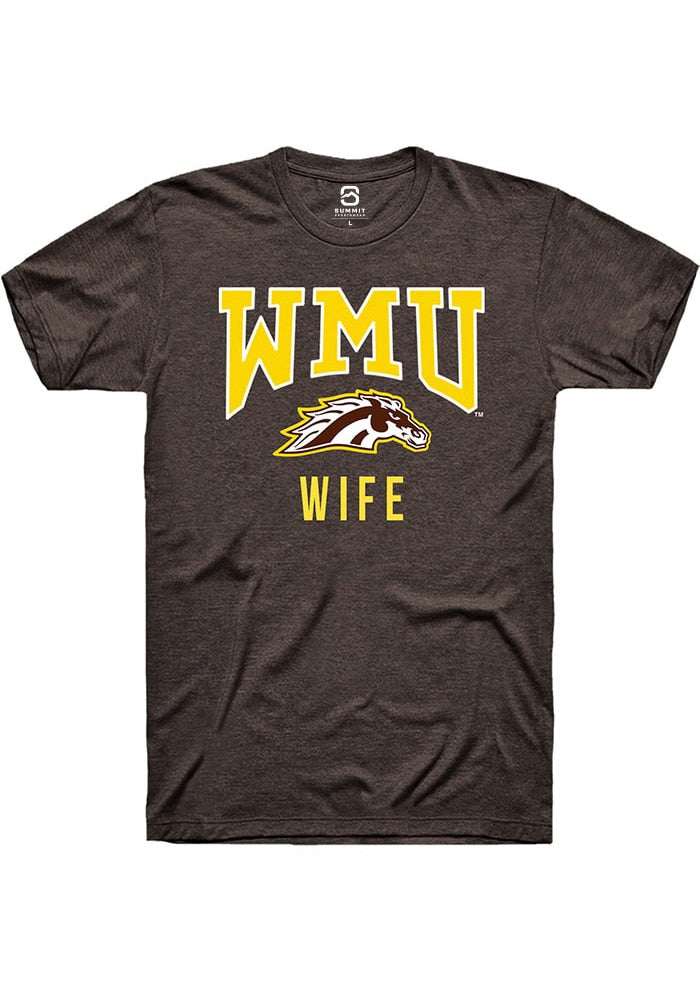 Western Michigan Broncos Brown Wife Logo Short Sleeve T-Shirt