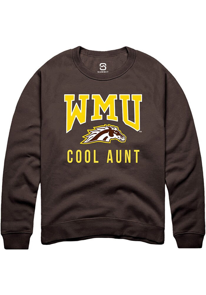 Western Michigan Broncos Mens Brown Cool Aunt Long Sleeve Crew Sweatshirt