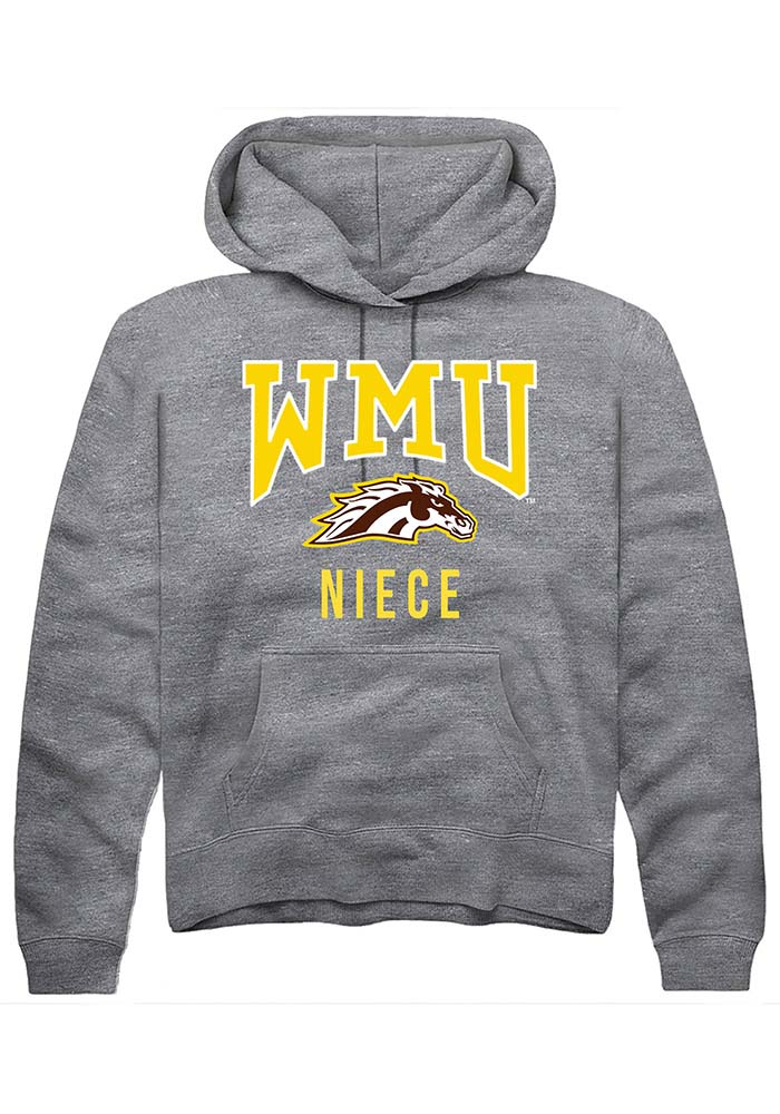 Western Michigan Broncos Mens Grey Niece Long Sleeve Hoodie