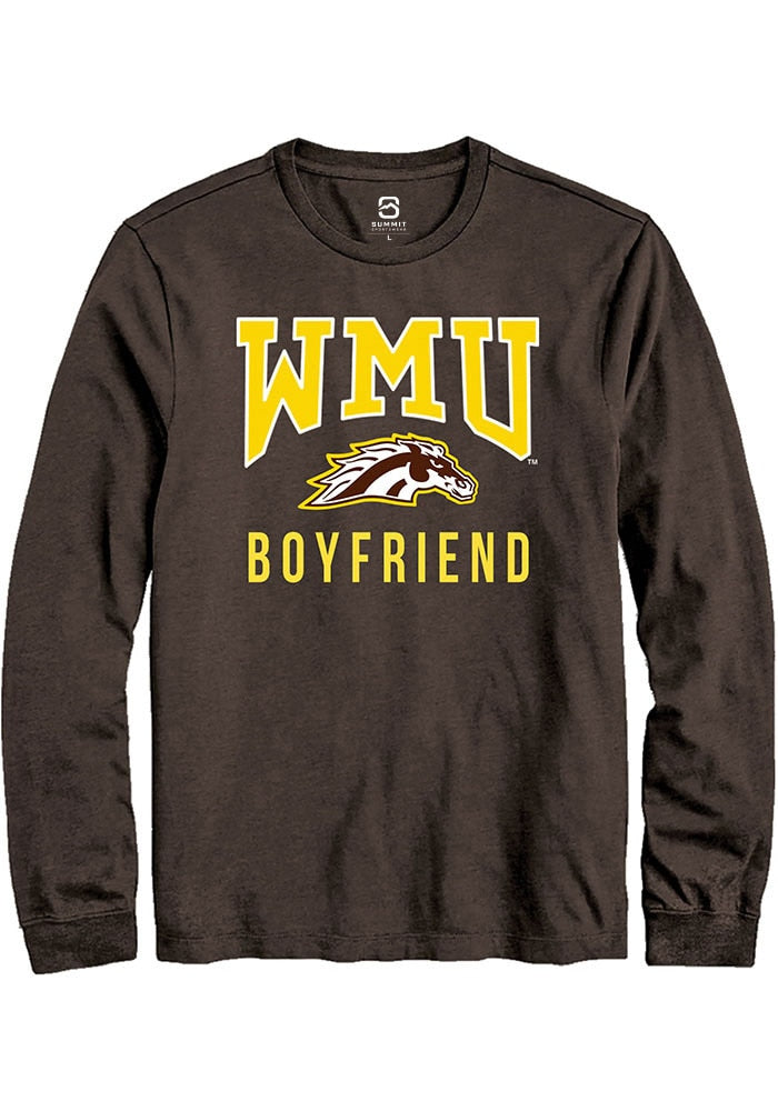 Western Michigan Broncos Brown Boyfriend Long Sleeve T-Shirt