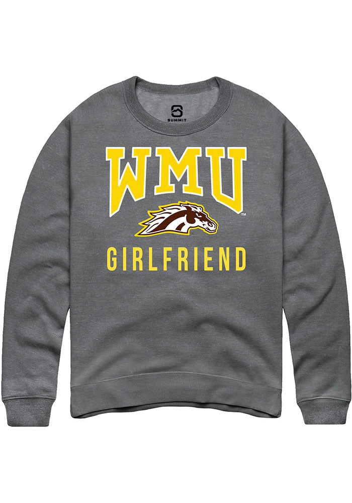 Western Michigan Broncos Mens Grey Girlfriend Long Sleeve Crew Sweatshirt