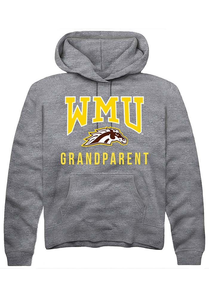 Western Michigan Broncos Mens Grey Grandparent Long Sleeve Hoodie