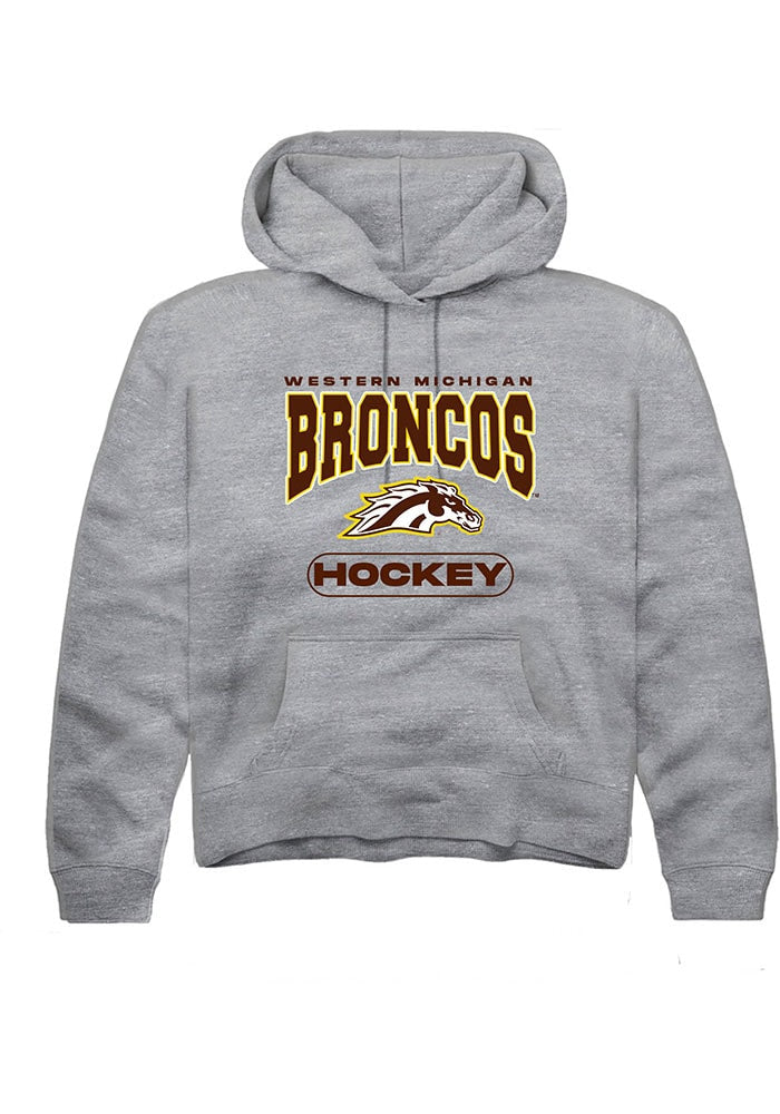 Western Michigan Broncos Youth Grey Hockey Long Sleeve Hoodie