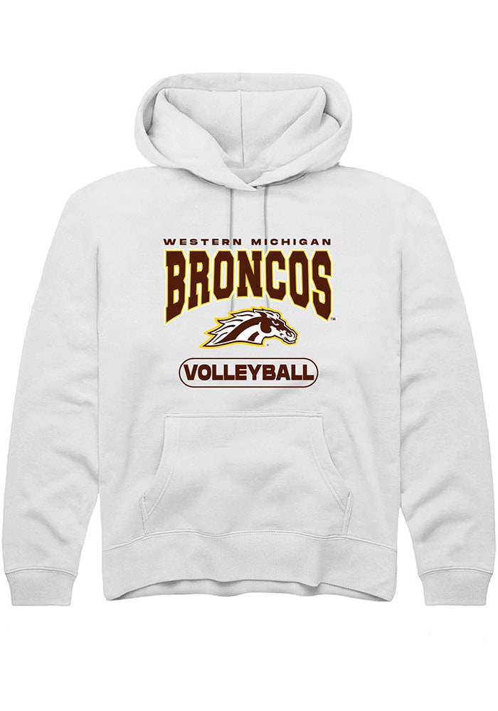 Western Michigan Broncos Youth White Volleyball Long Sleeve Hoodie