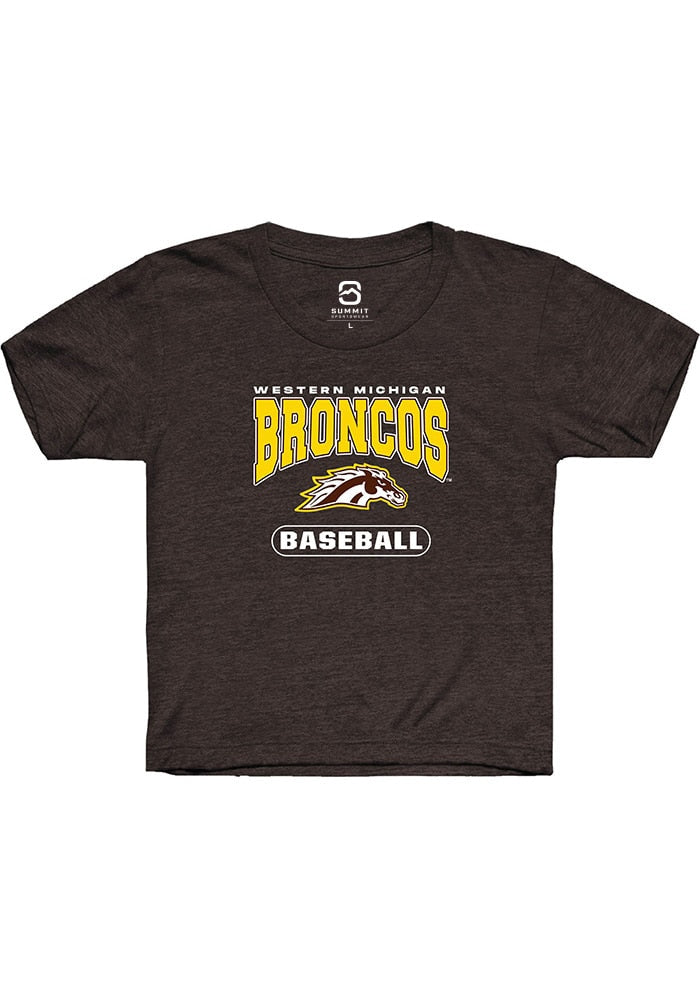 Western Michigan Broncos Youth Brown Baseball Short Sleeve T-Shirt