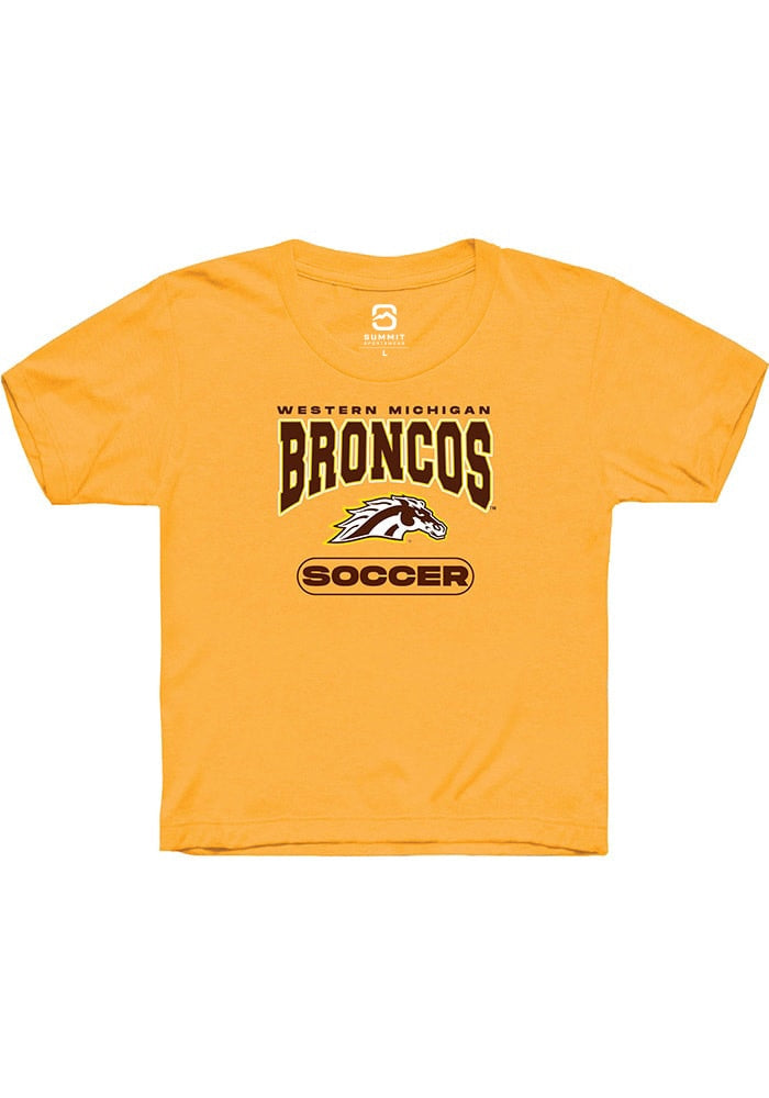 Western Michigan Broncos Youth Gold Soccer Short Sleeve T-Shirt