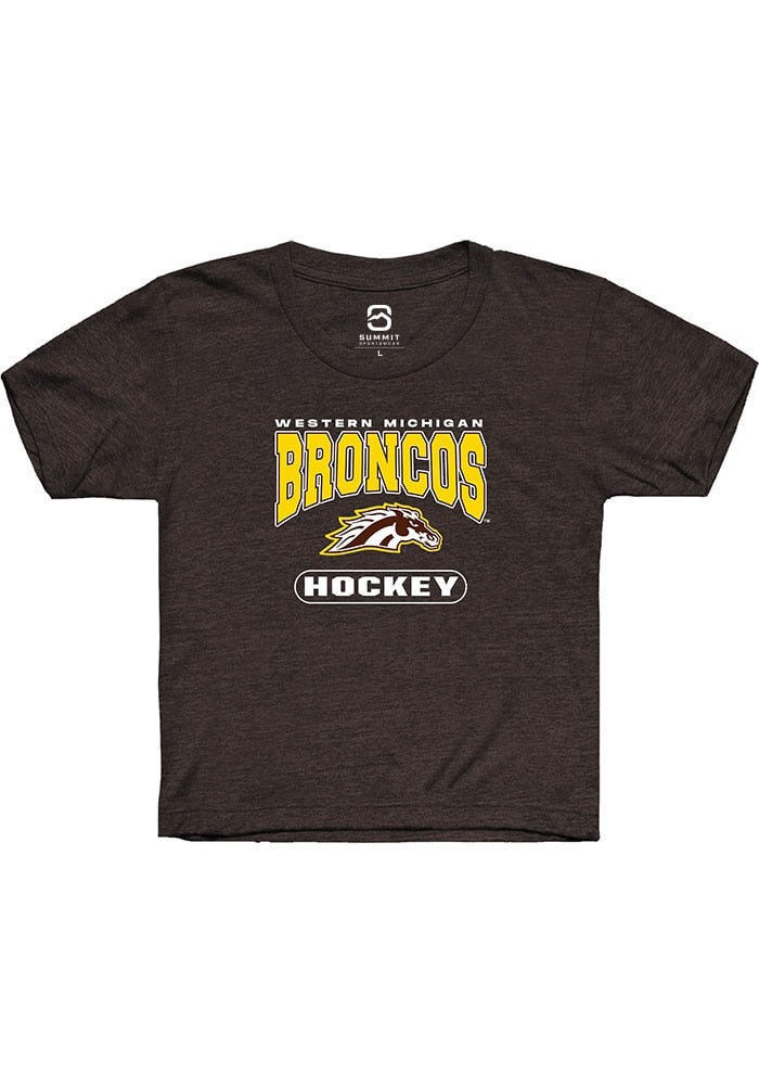 Western Michigan Broncos Youth Brown Hockey Short Sleeve T-Shirt