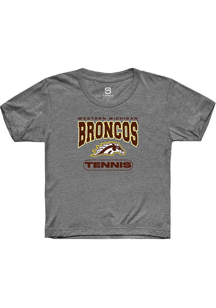 Western Michigan Broncos Youth Grey Tennis Short Sleeve T-Shirt