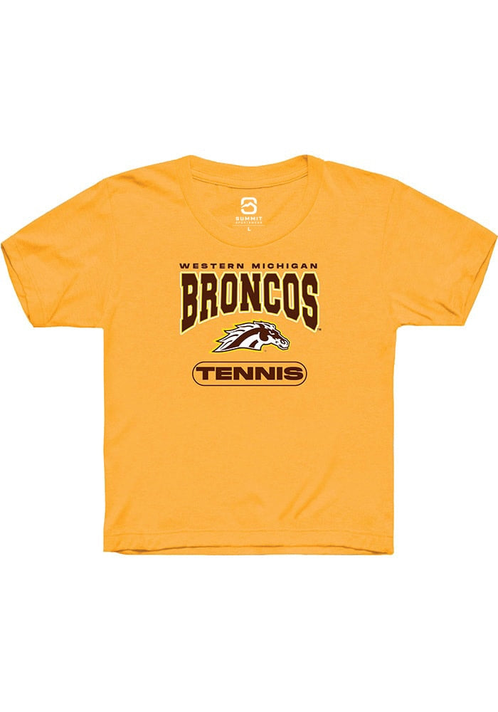 Western Michigan Broncos Youth Gold Tennis Short Sleeve T-Shirt