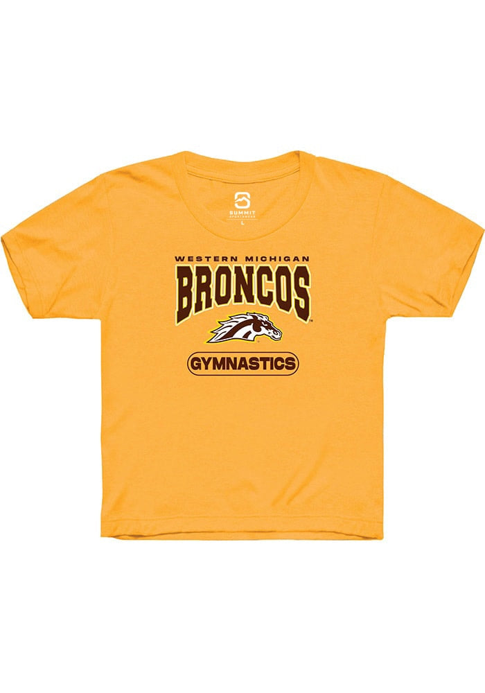 Western Michigan Broncos Youth Gold Gymnastics Short Sleeve T-Shirt