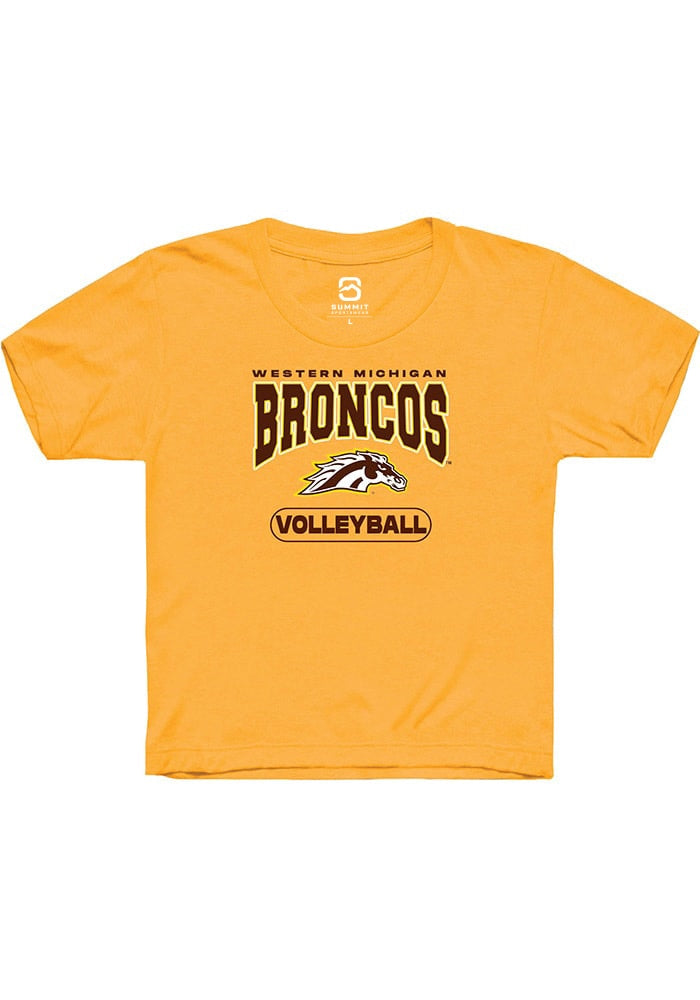 Western Michigan Broncos Youth Gold Volleyball Short Sleeve T-Shirt