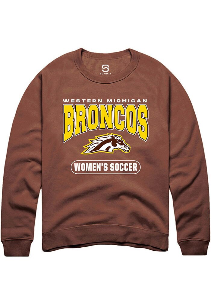 Western Michigan Broncos Mens Brown Womens Soccer Long Sleeve Crew Sweatshirt