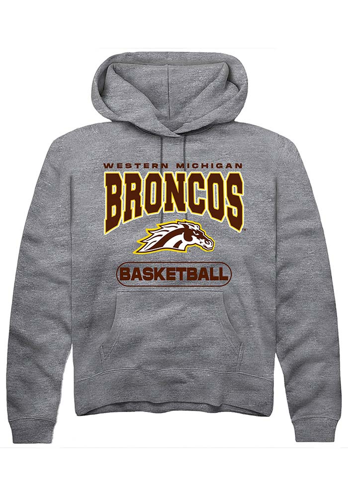 Western Michigan Broncos Mens Grey Basketball Long Sleeve Hoodie