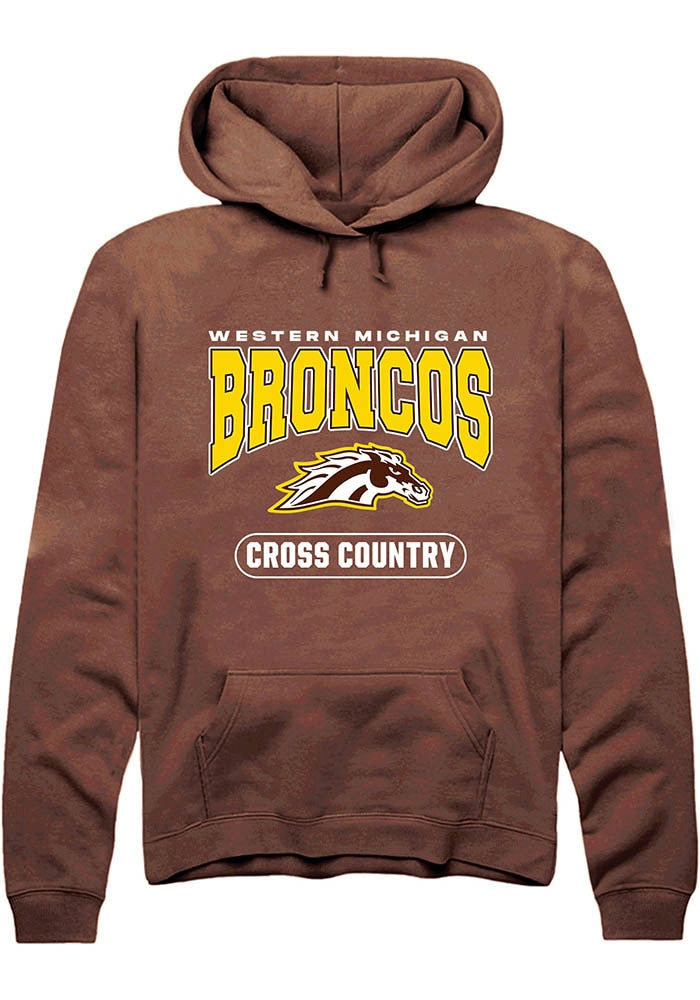 Western Michigan Broncos Mens Brown Cross Country Long Sleeve Hoodie