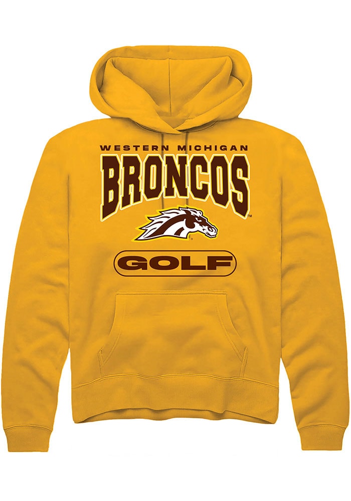 Western Michigan Broncos Mens Gold Golf Long Sleeve Hoodie