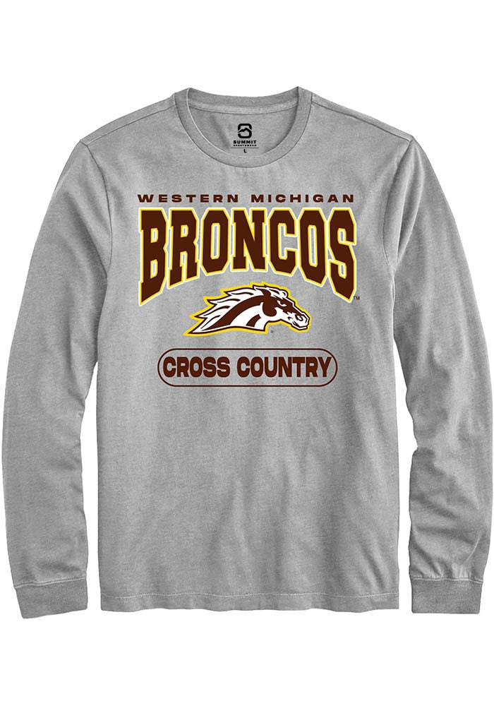 Western Michigan Broncos Grey Cross Country Long Sleeve T-Shirt
