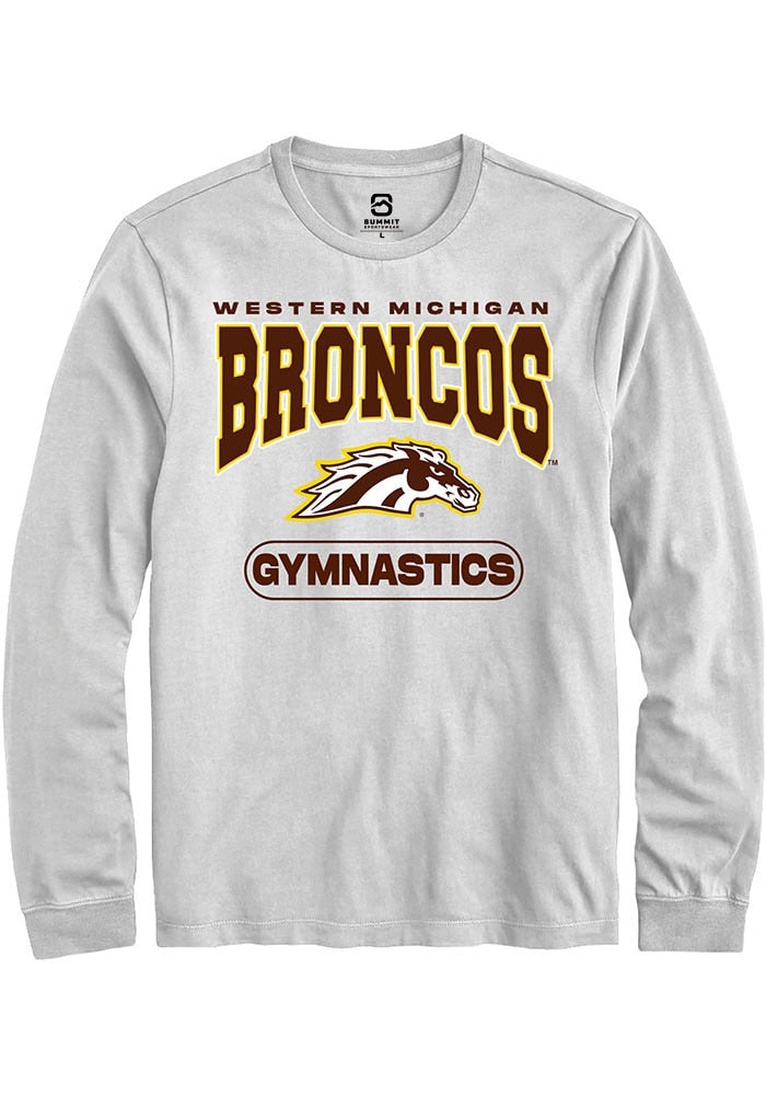 Western Michigan Broncos White Gymnastics Long Sleeve T-Shirt
