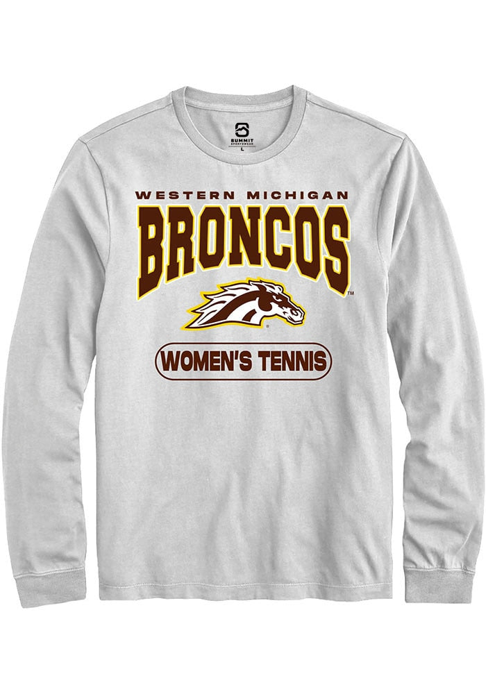 Western Michigan Broncos White Womens Tennis Long Sleeve T-Shirt