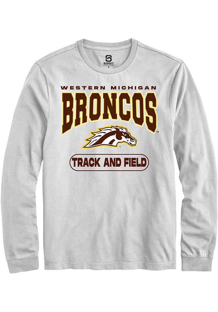 Western Michigan Broncos White Track and Field Long Sleeve T-Shirt