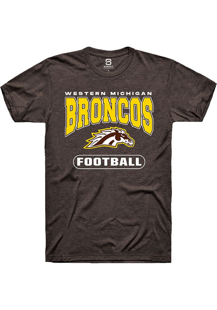 Western Michigan Broncos Brown Football Logo Short Sleeve T-Shirt