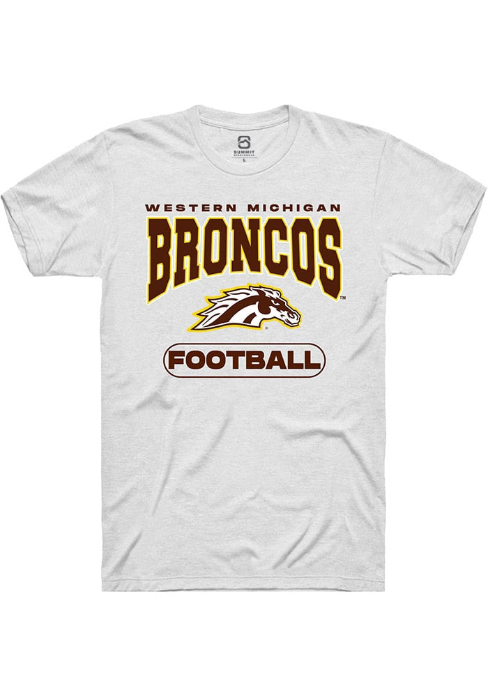 Western Michigan Broncos White Football Short Sleeve T-Shirt