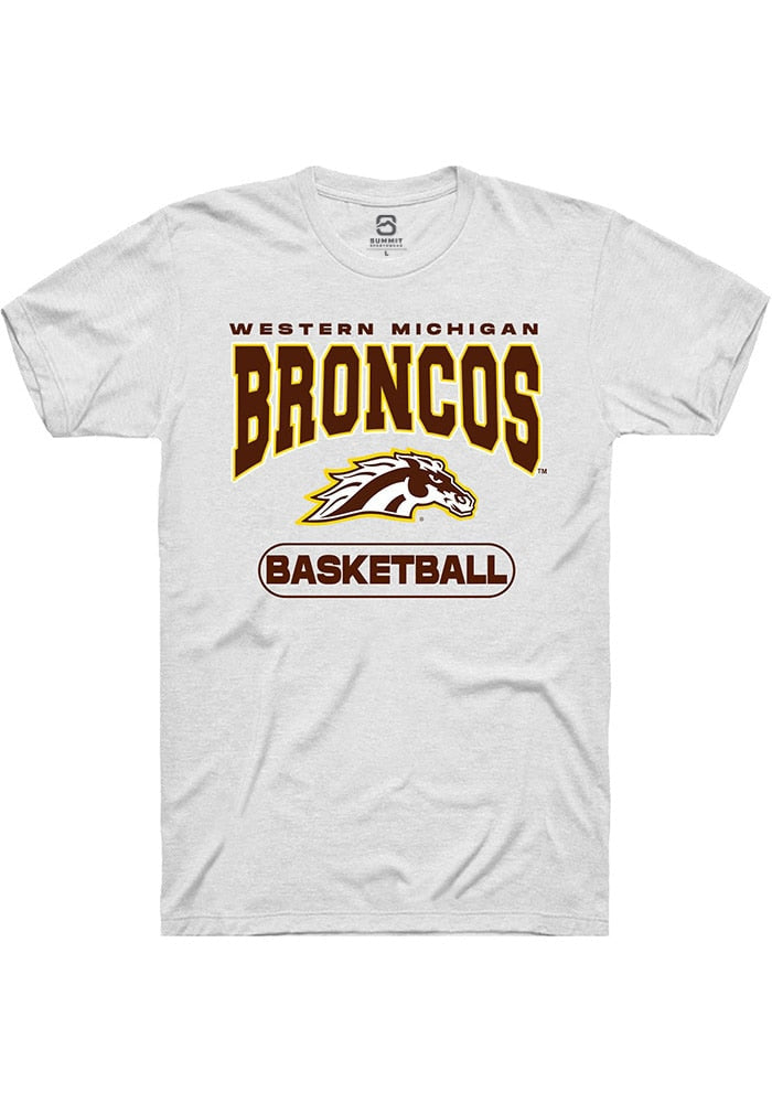 Western Michigan Broncos White Basketball Short Sleeve T-Shirt