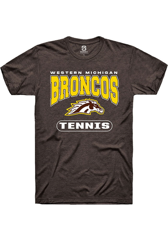 Western Michigan Broncos Brown Tennis Logo Short Sleeve T-Shirt