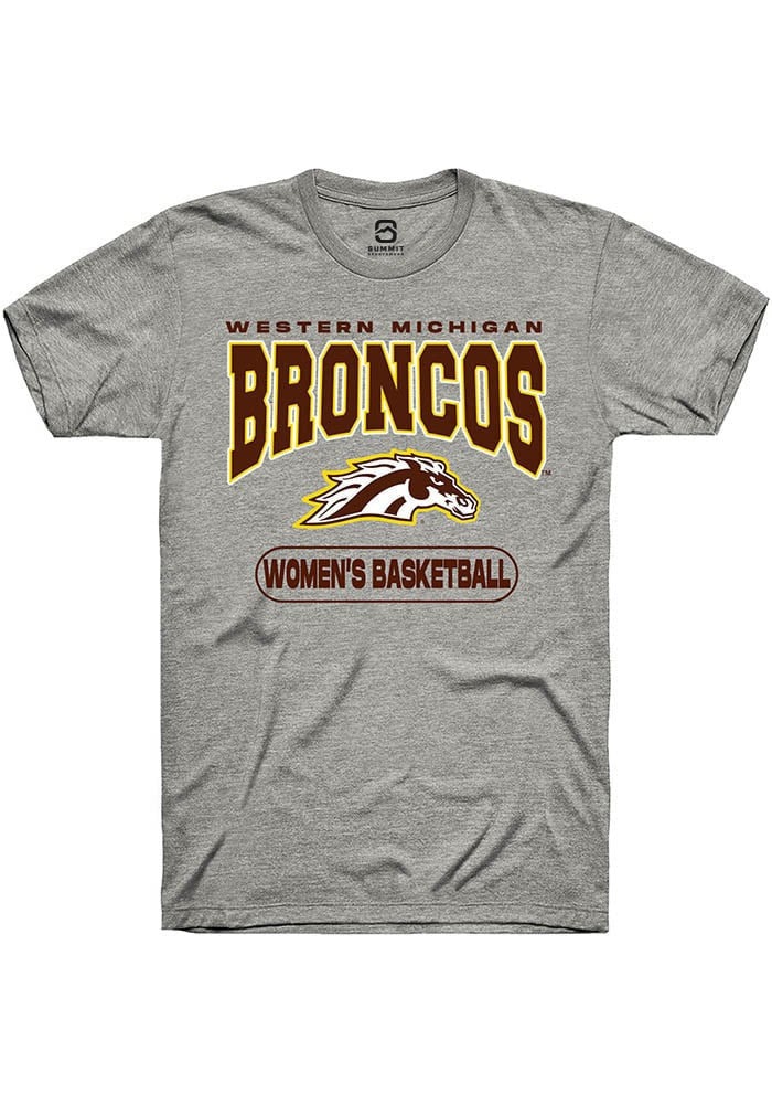 Western Michigan Broncos Grey Womens Basketball Short Sleeve T-Shirt