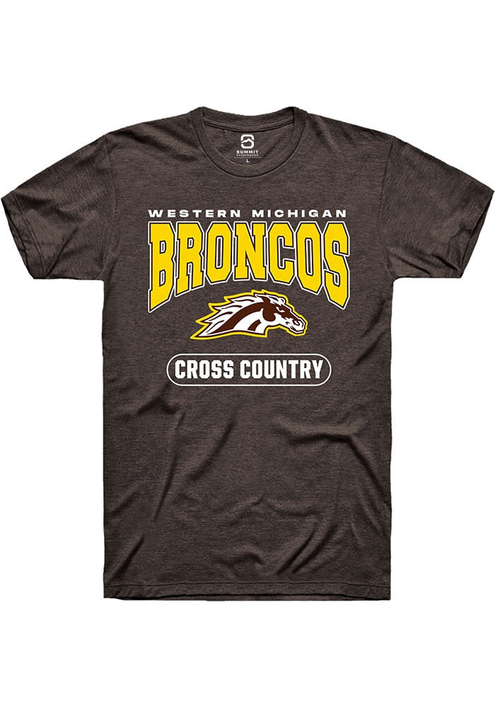 Western Michigan Broncos Brown Cross Country Logo Short Sleeve T-Shirt