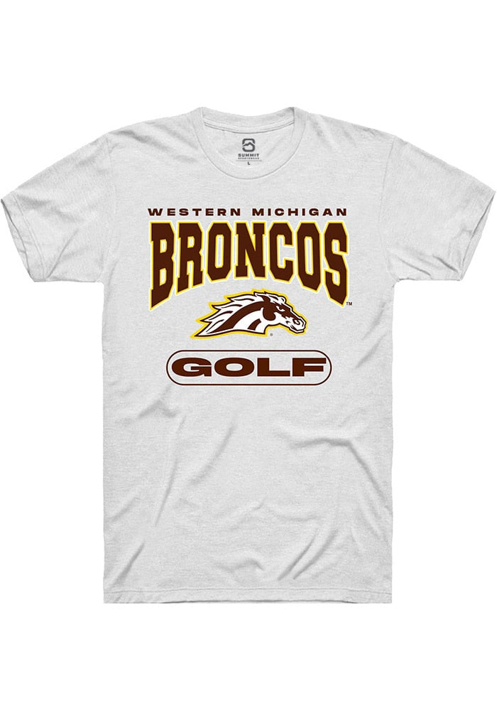 Western Michigan Broncos White Golf Short Sleeve T-Shirt