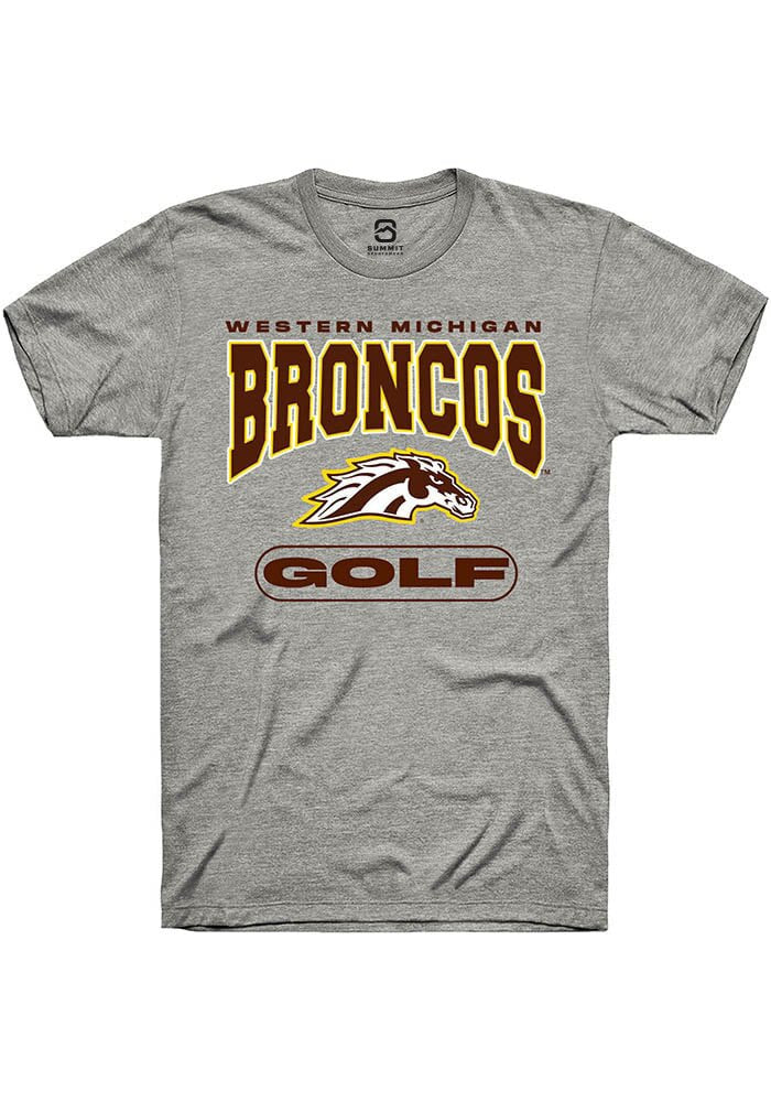Western Michigan Broncos Grey Golf Short Sleeve T-Shirt