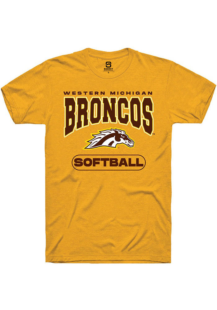 Western Michigan Broncos Gold Softball Short Sleeve T-Shirt