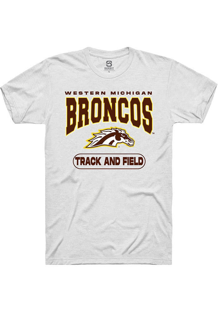 Western Michigan Broncos White Track and Field Short Sleeve T-Shirt