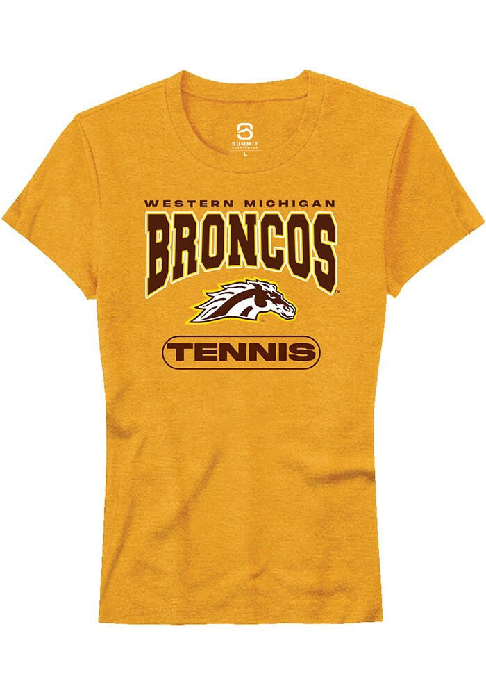 Western Michigan Broncos Womens Gold Tennis Short Sleeve T-Shirt